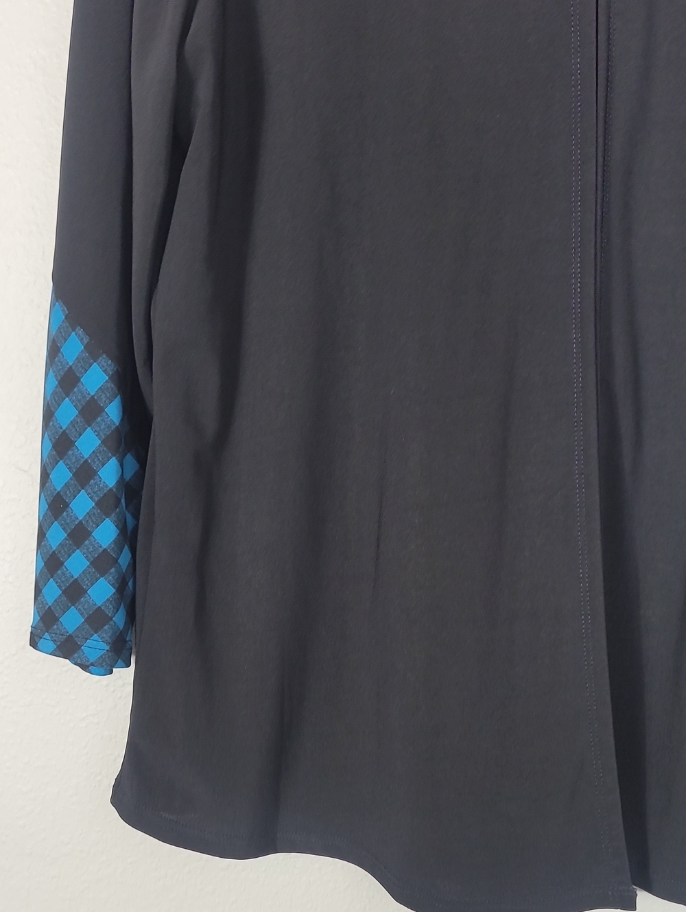 Ali Miles Mixed Plaid Cowl Neck Sweater Tunic Size Large - Picture 9 of 10